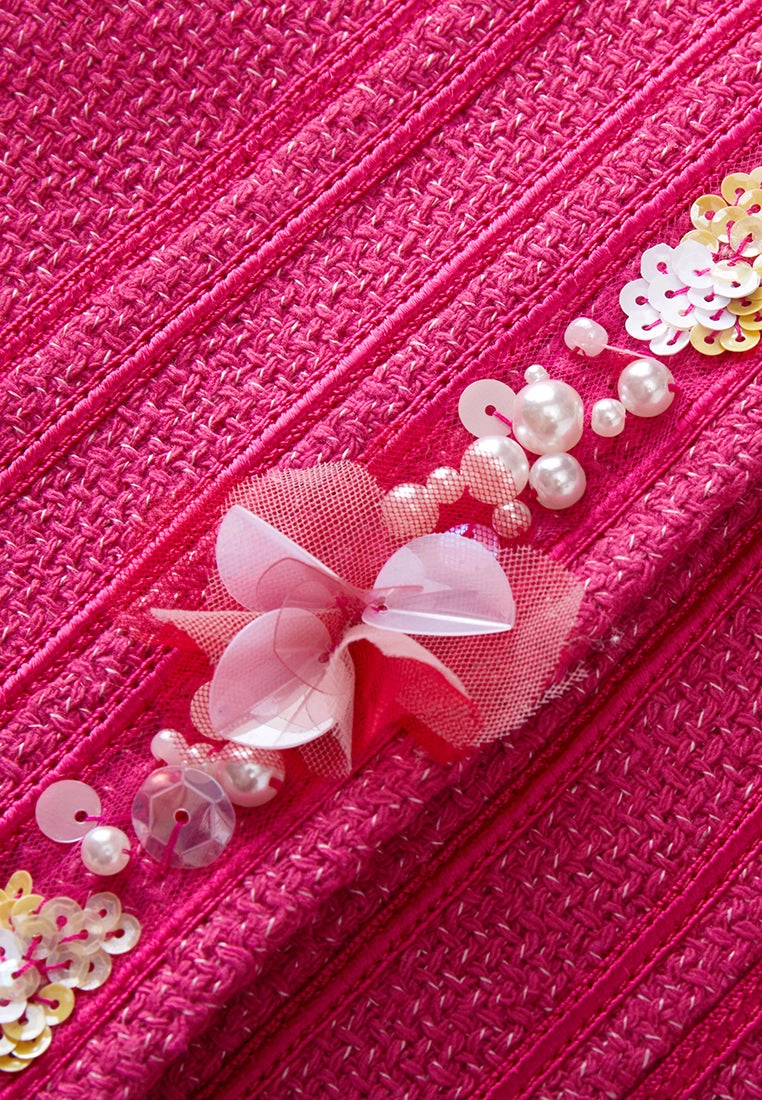 Dolly Vibrant Pink Embellished Vest