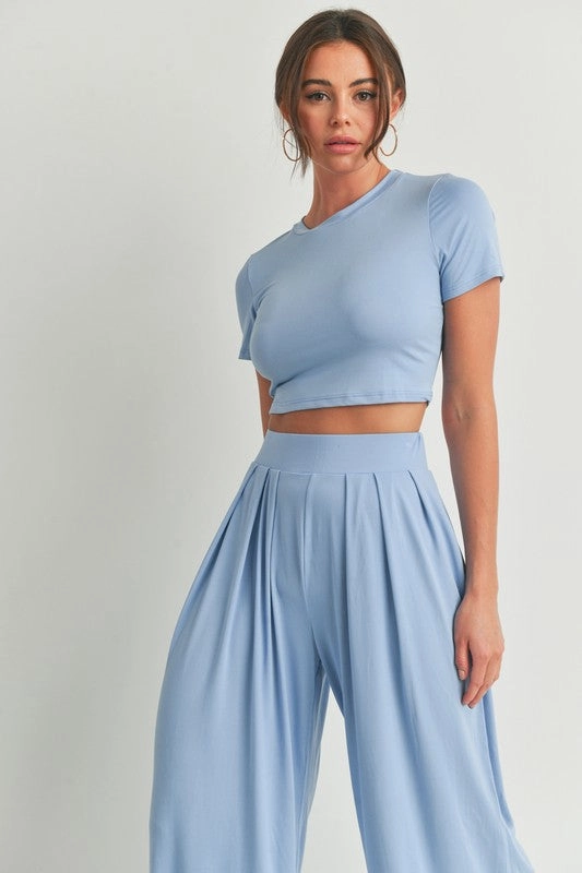 Double Dare Top & Wide Leg Palazzo Pant Set
