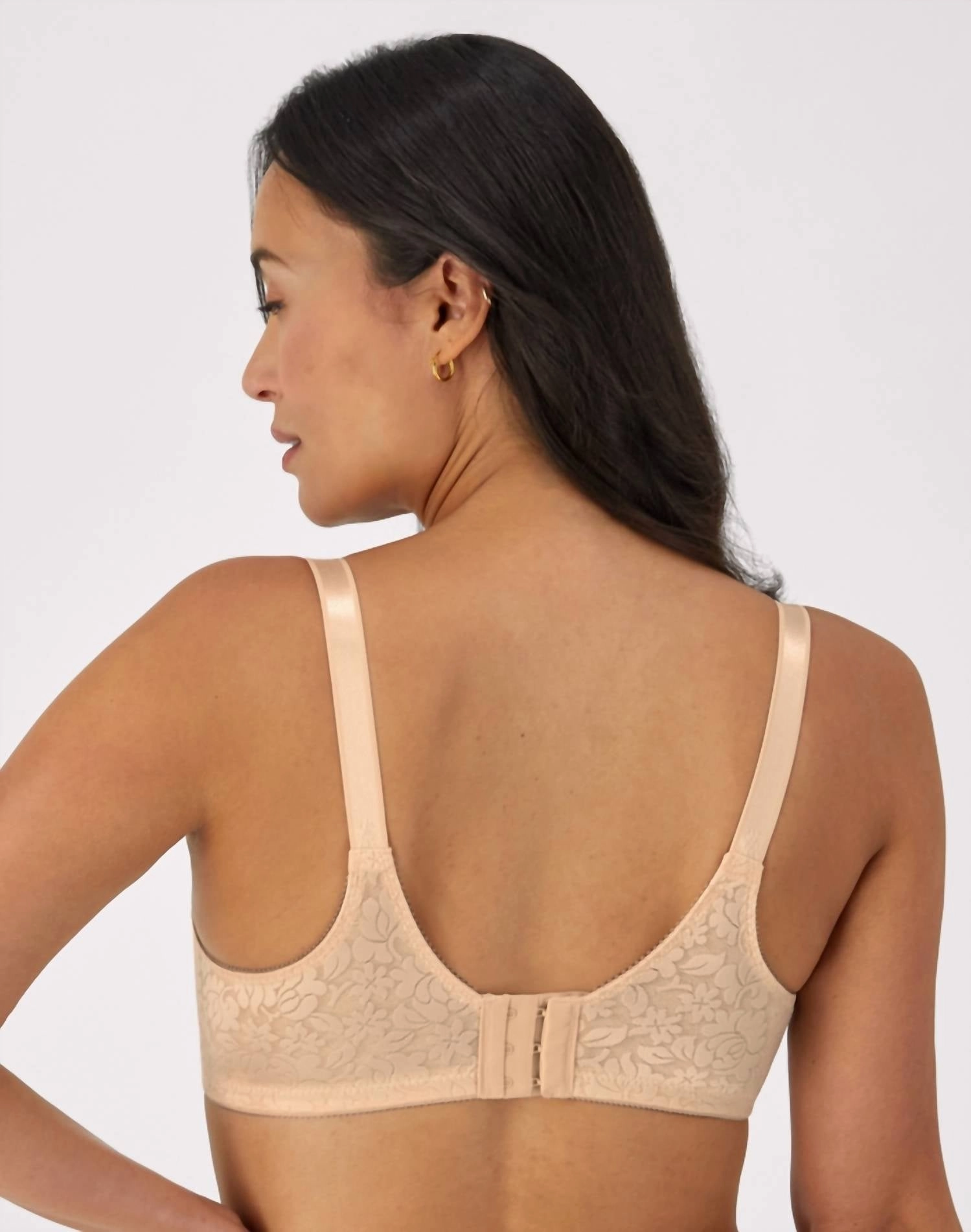 Double Support Lace Wireless Bra In Beige