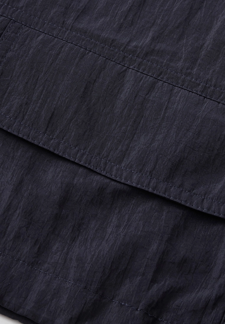 Drawstring Hooded Patchwork Jacket
