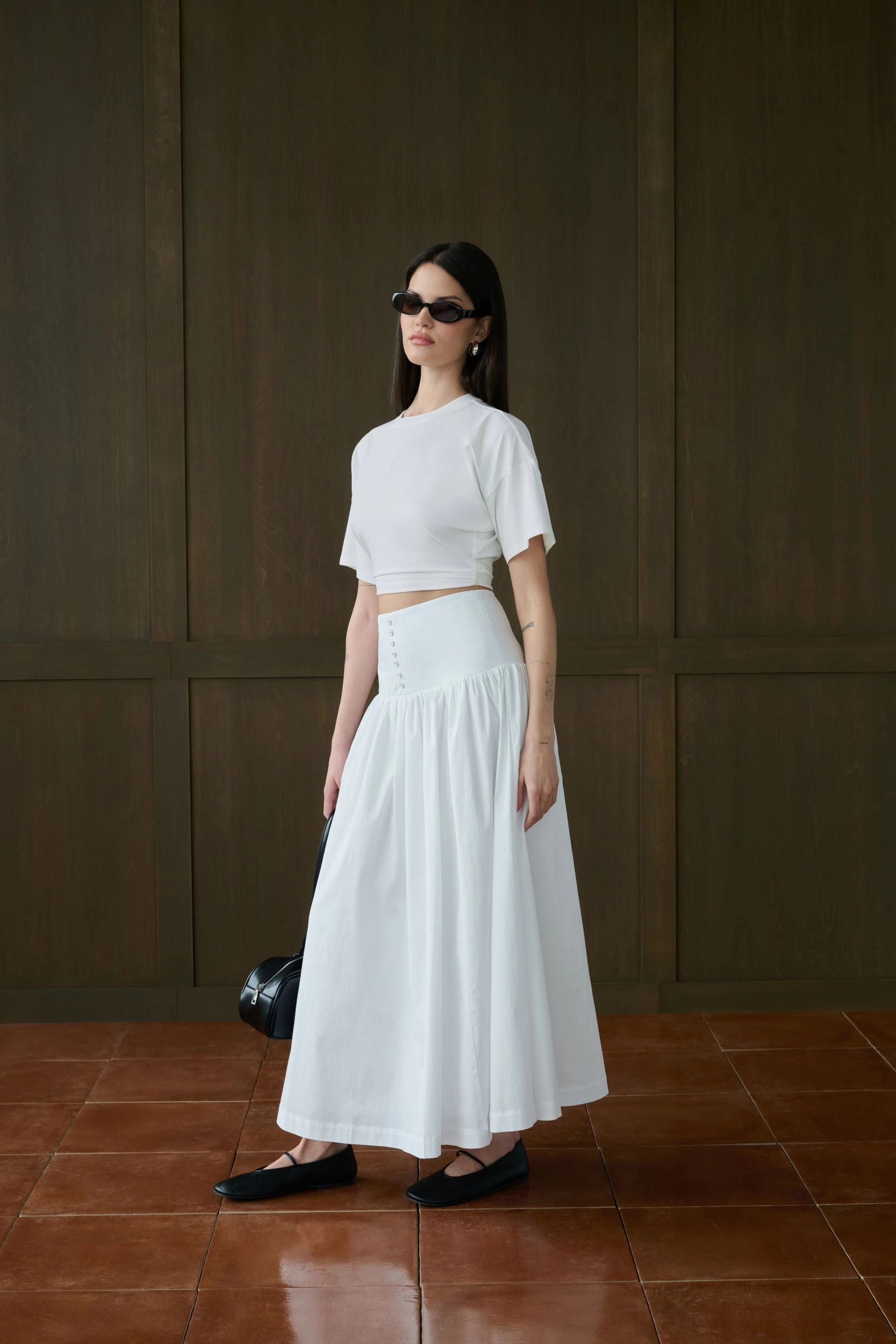Drop Waist Maxi Skirt