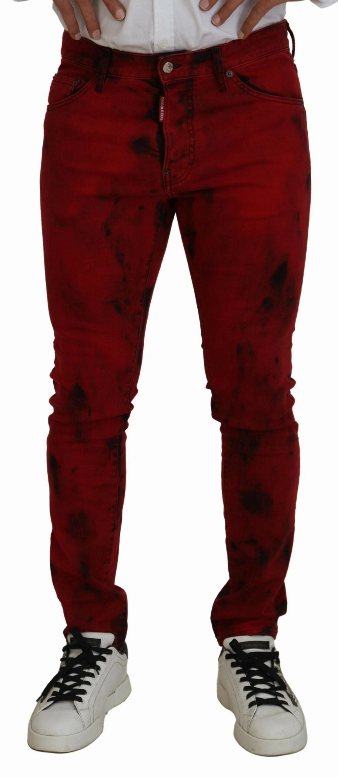 Dsqua  Cotton Tie Dye Skinny Casual Men blue Men's Jeans