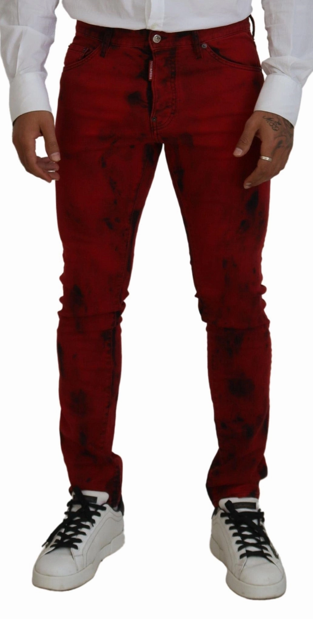 Dsqua  Cotton Tie Dye Skinny Casual Men blue Men's Jeans