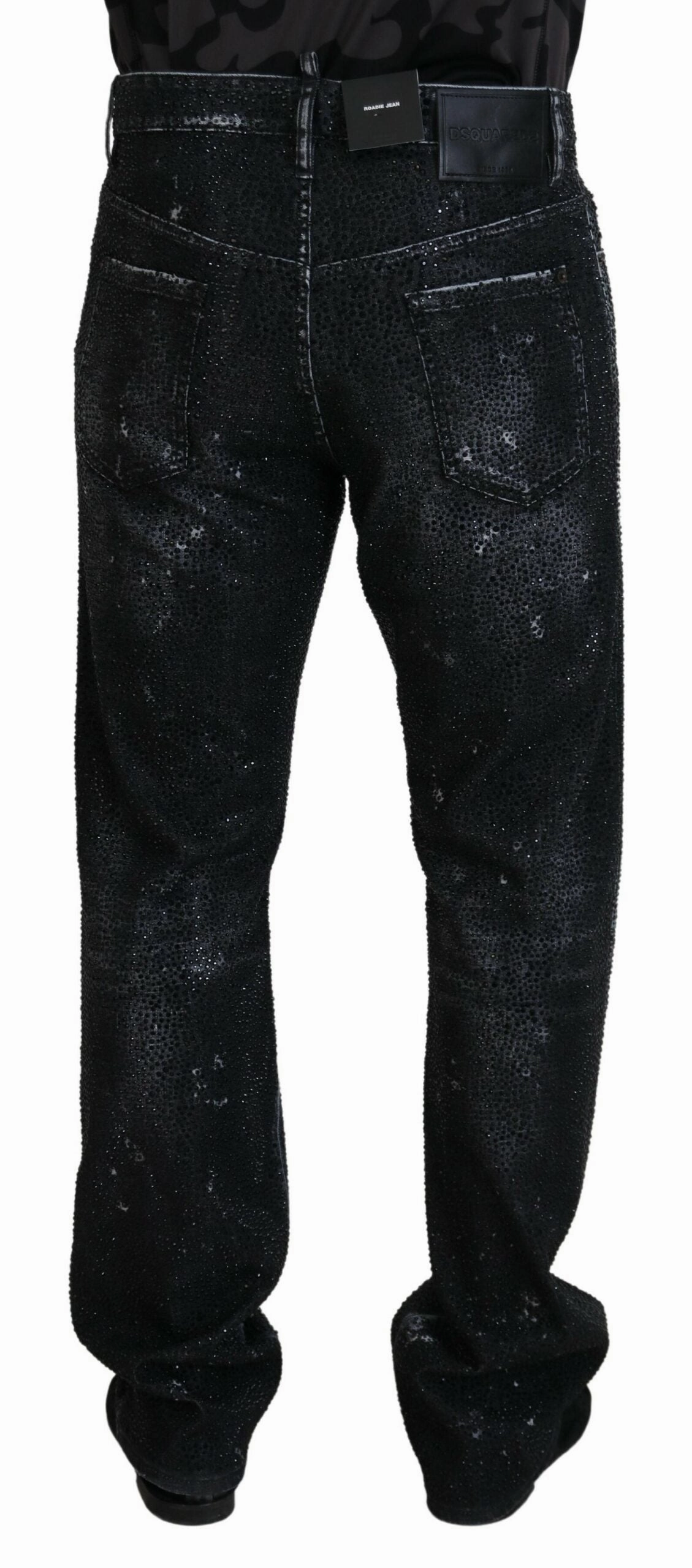Dsqua  Crystal Embellished Tatte blue Men's Jeans