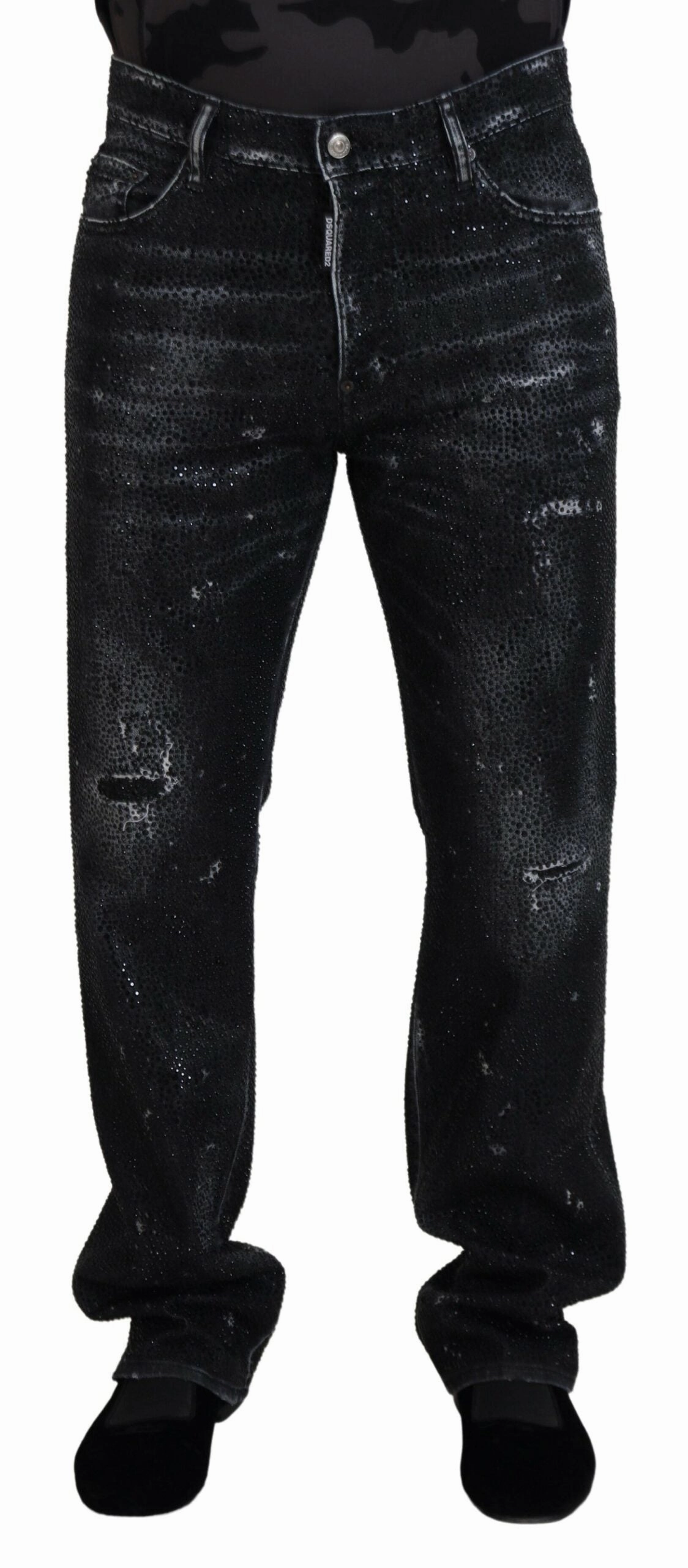 Dsqua  Crystal Embellished Tatte blue Men's Jeans