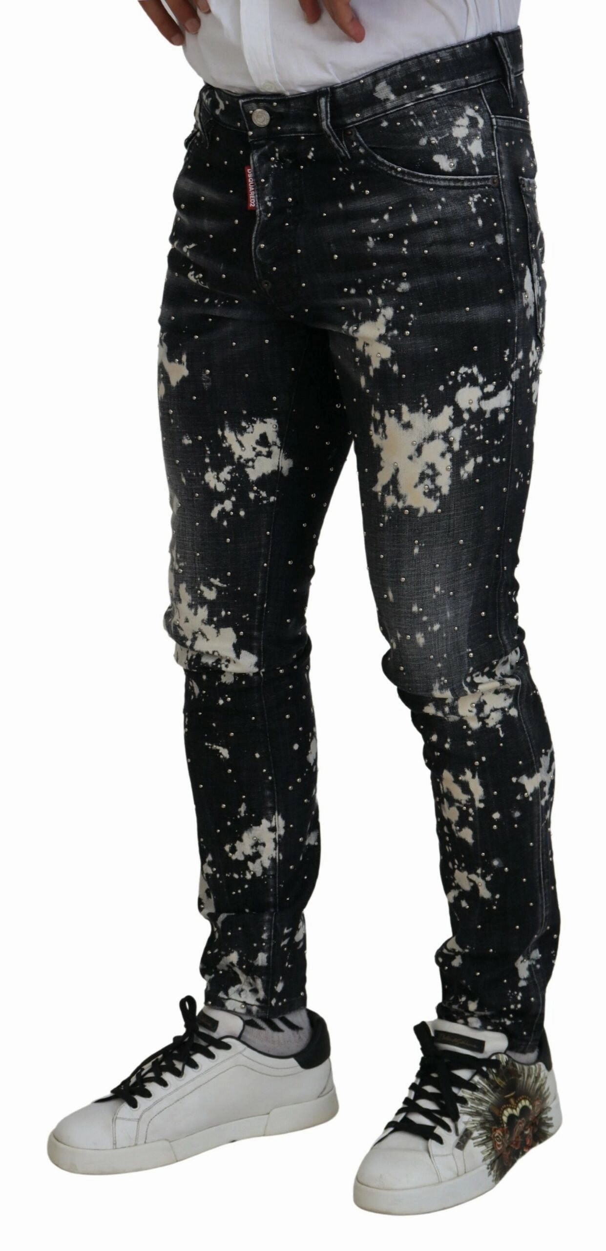 Dsqua  Washed  Color Splash Casual blue Men's Jeans