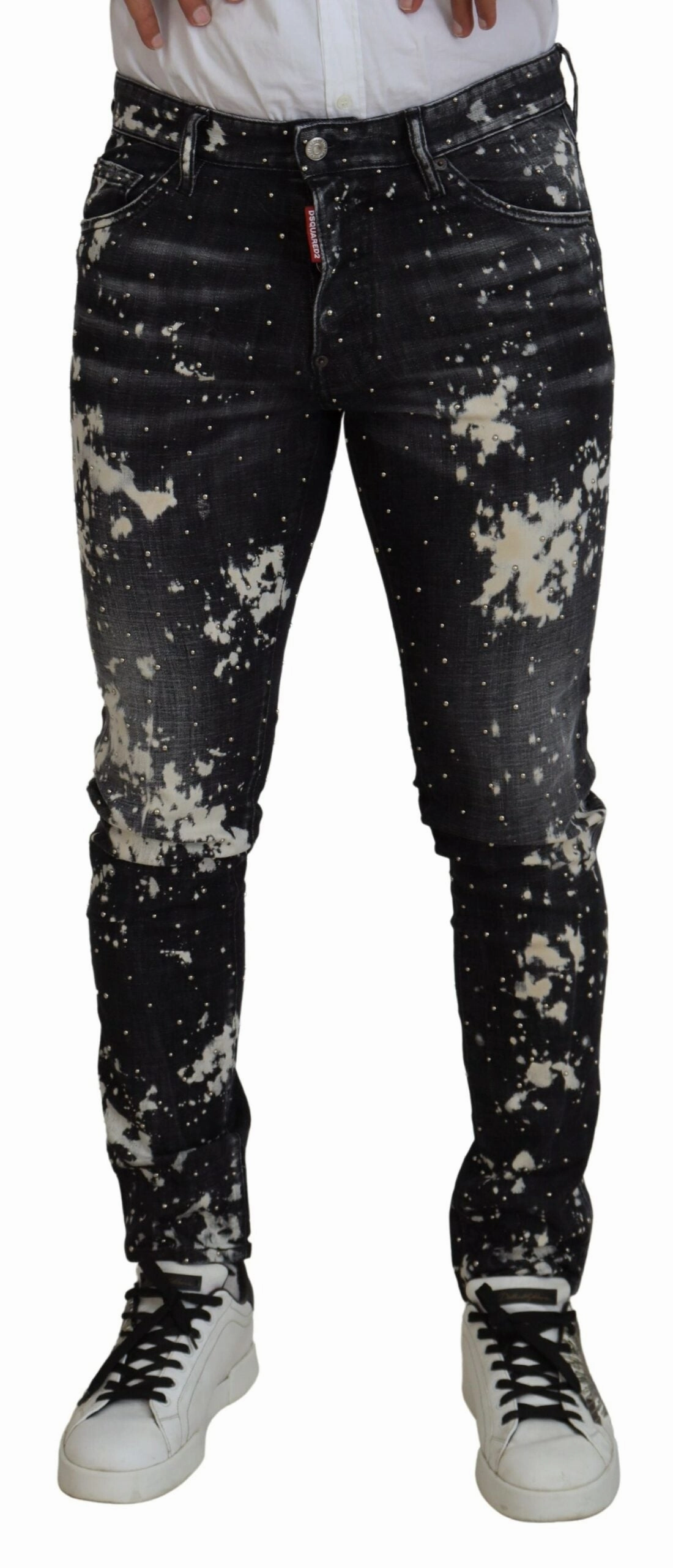 Dsqua  Washed  Color Splash Casual blue Men's Jeans