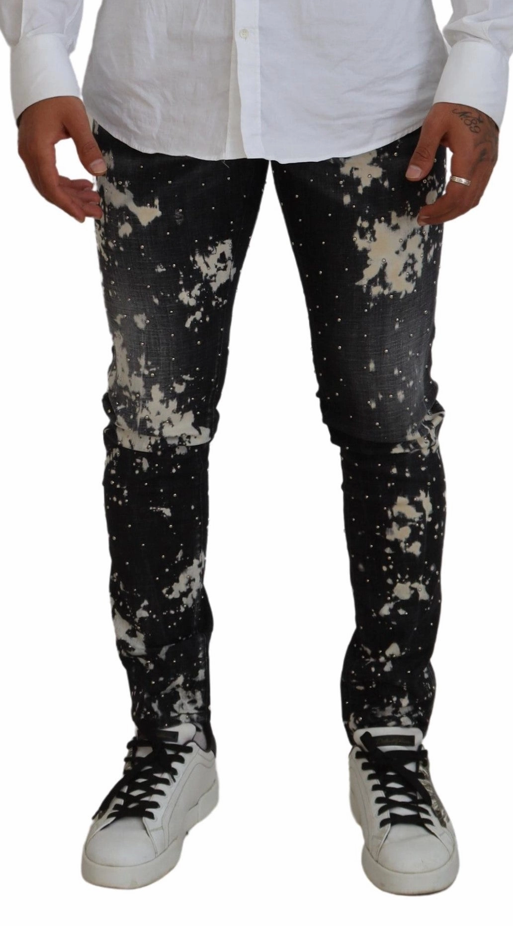 Dsqua  Washed  Color Splash Casual blue Men's Jeans