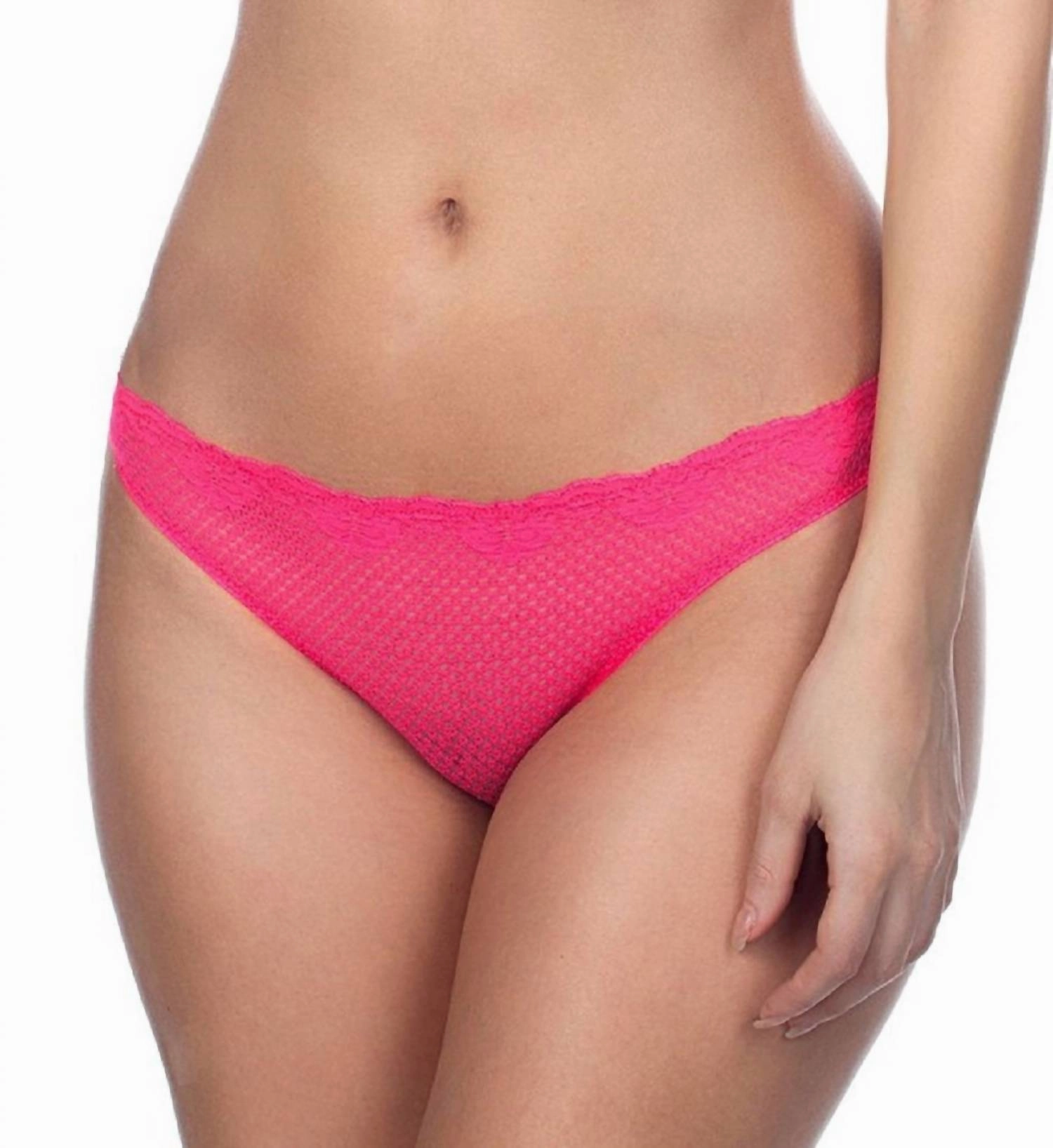 Duet Lace Low Rise Thong In Coral