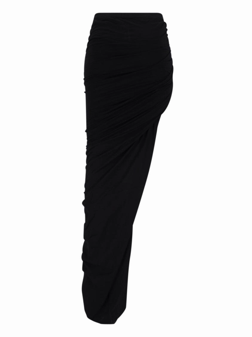 Edfu" Asymmetrical Mini Skirt  Black