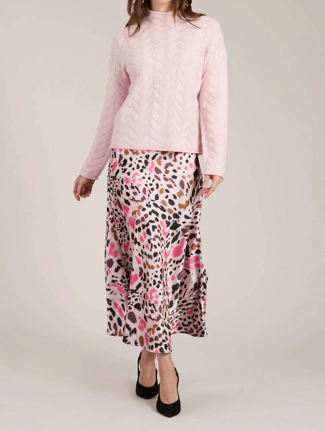 Edie Cheetah Skirt In Pink