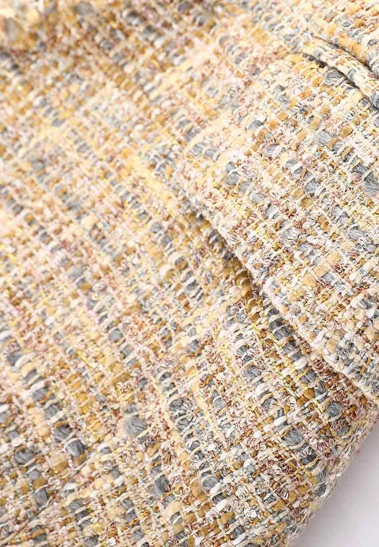 Elegant plaid tweed jacket