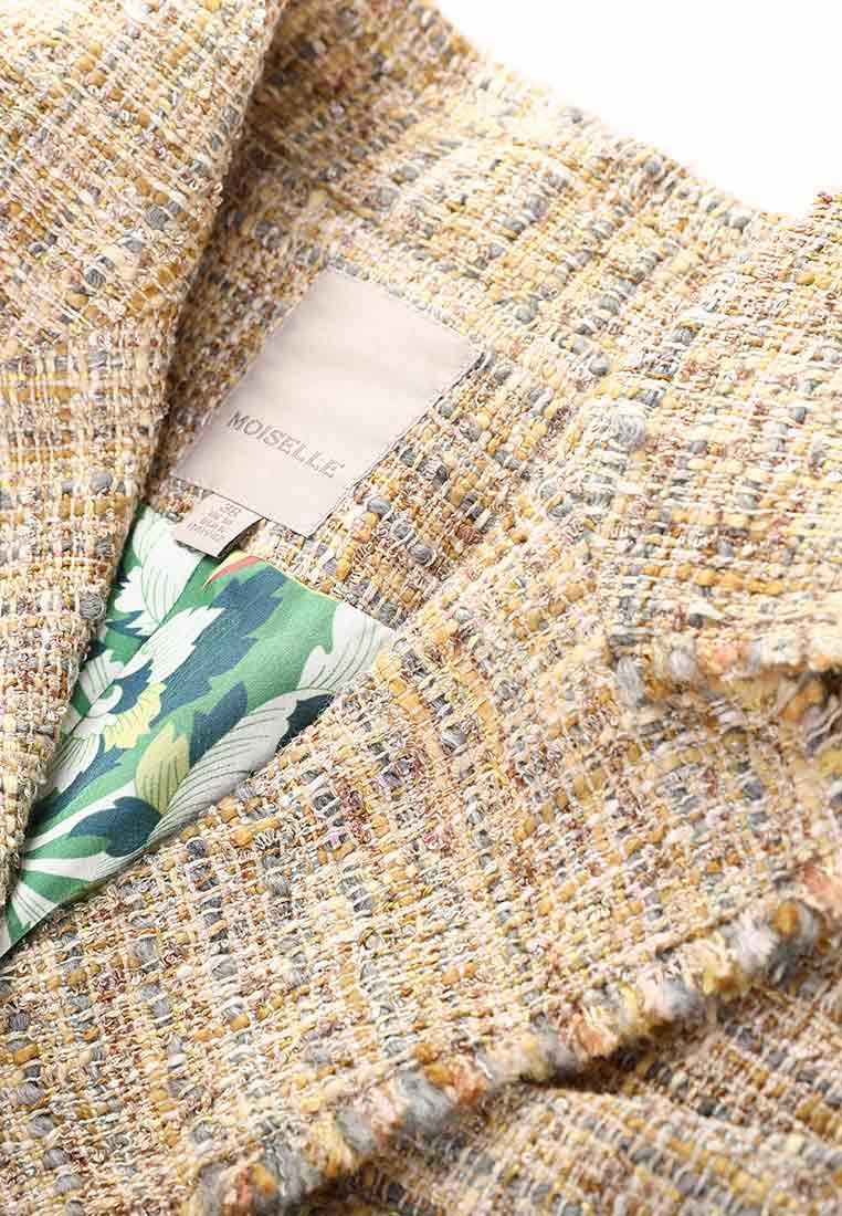 Elegant plaid tweed jacket