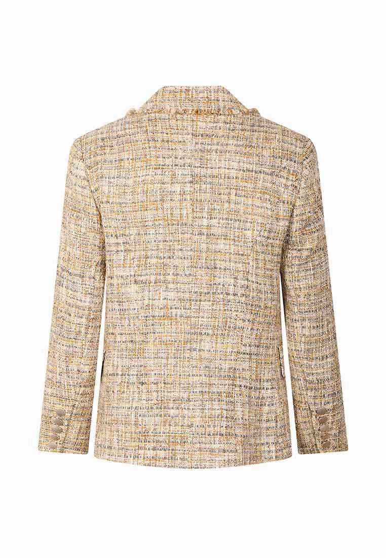 Elegant plaid tweed jacket