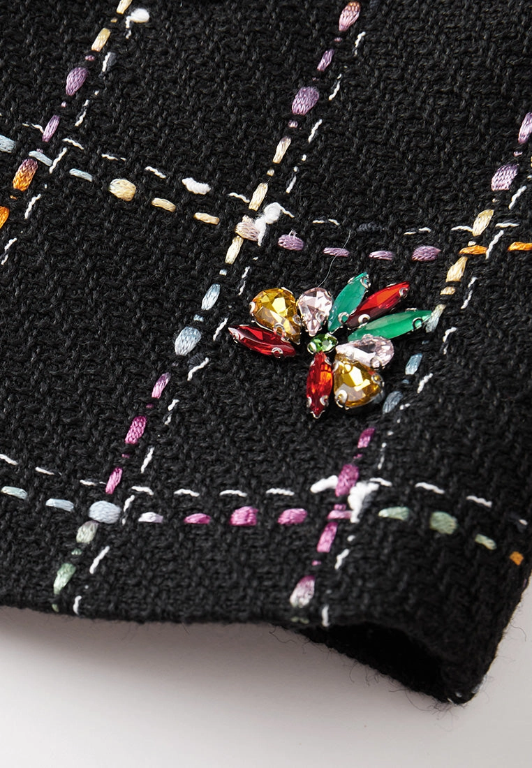 Embellished Cropped Tweed Jacket