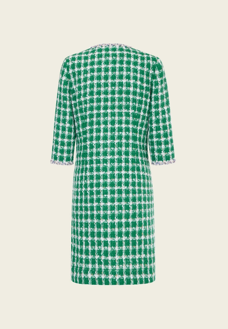 Emerald Green Check Tweed Coat