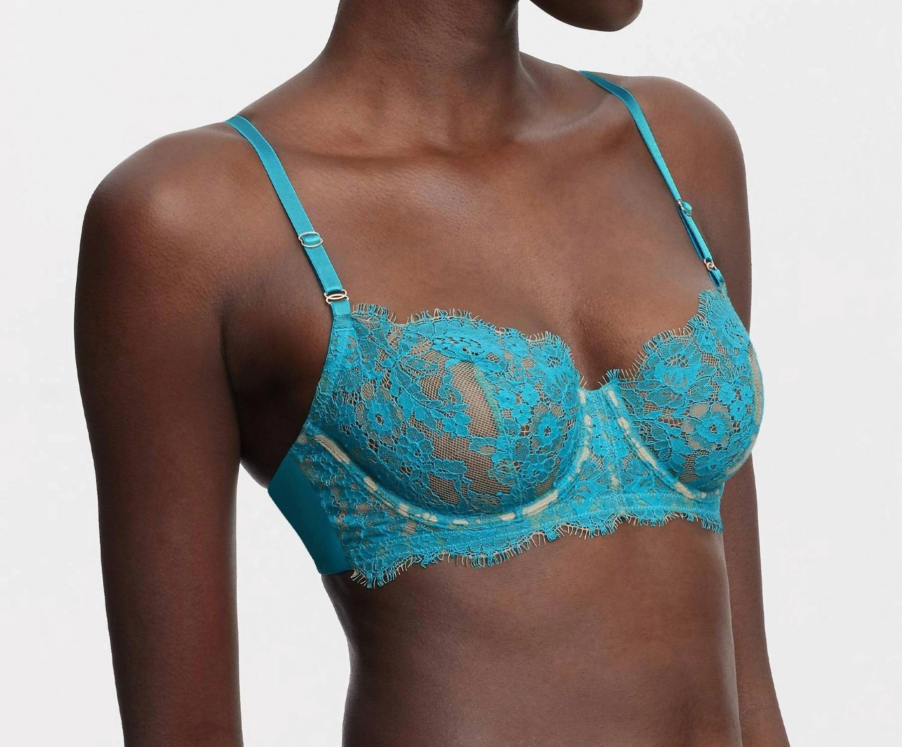 Entice Balconette Bra In Paradise Blue/ Nylon