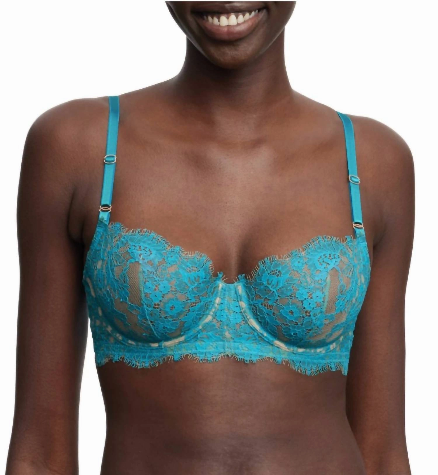 Entice Balconette Bra In Paradise Blue/ Nylon
