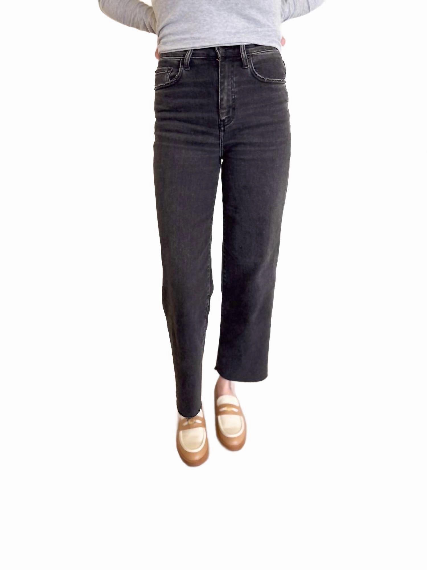 Estelle Wide Leg Jeans In Grey