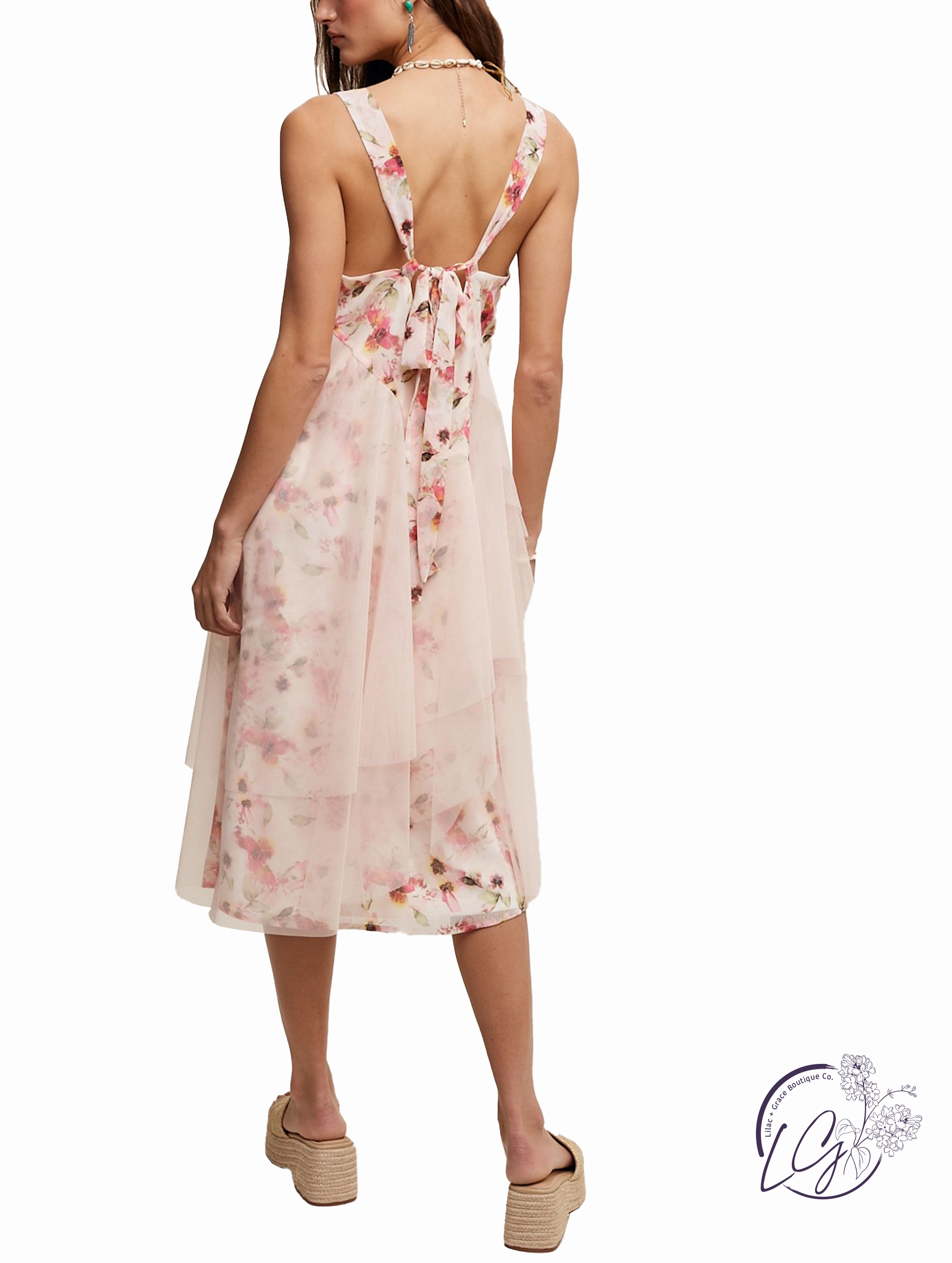 Ethereal Blooms Mesh Dress