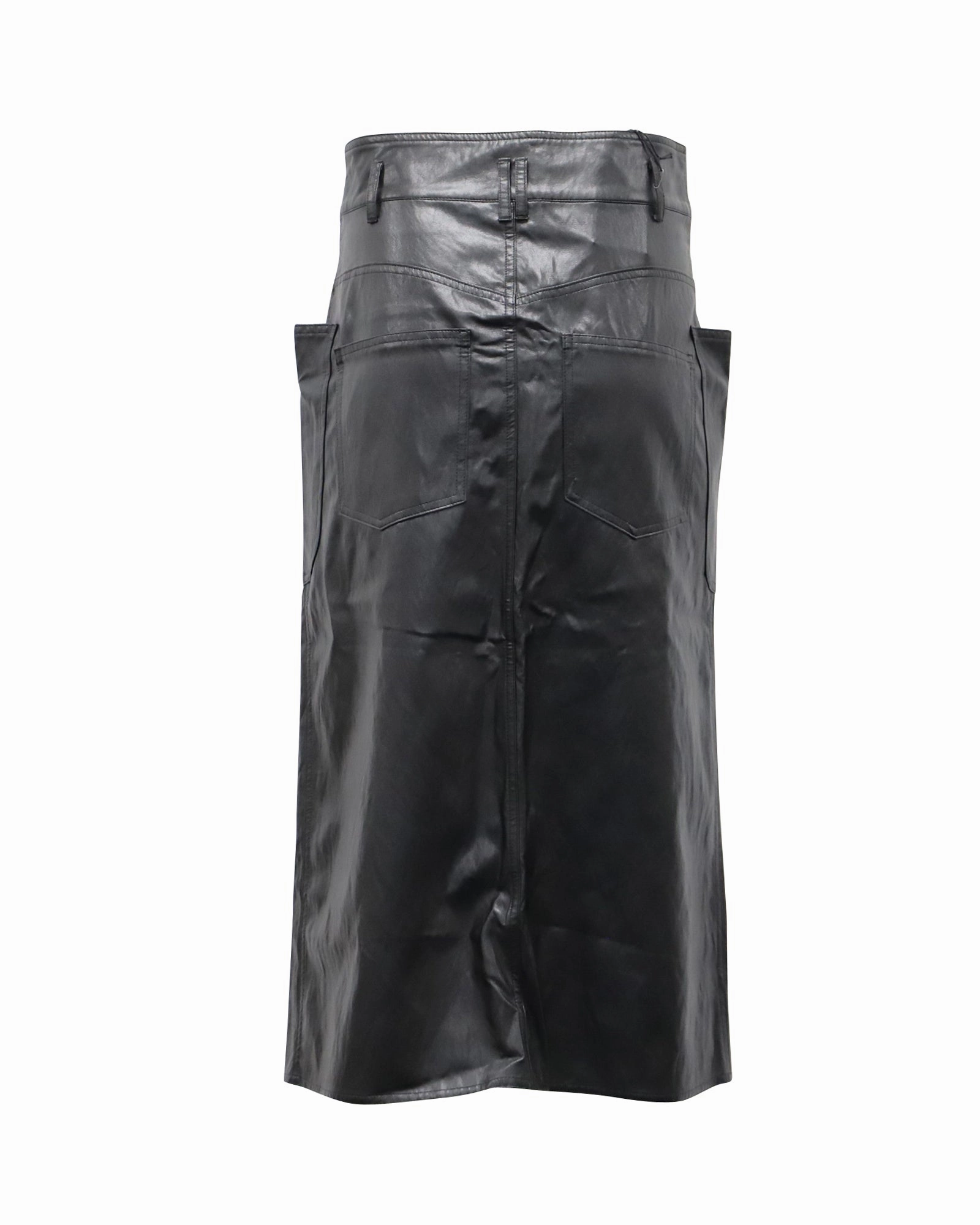 Etoile Isabel Marant Midi Skirt in Black Polyurethane