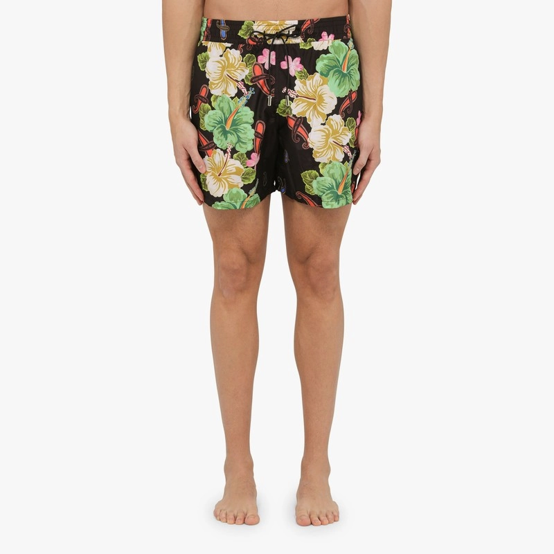 Etro Men's Swimming Costume With Multicolou Flower Print