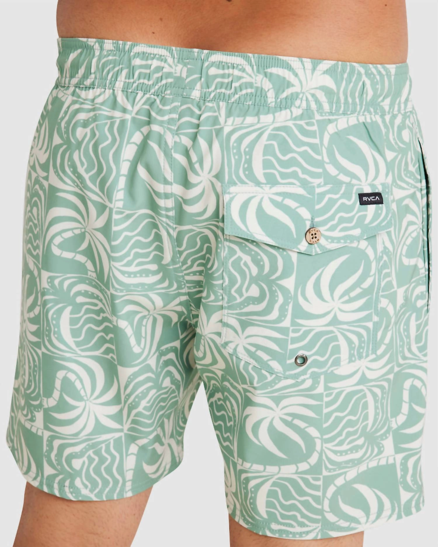 Exotica Elastic Swim Boardshort In Granite Green