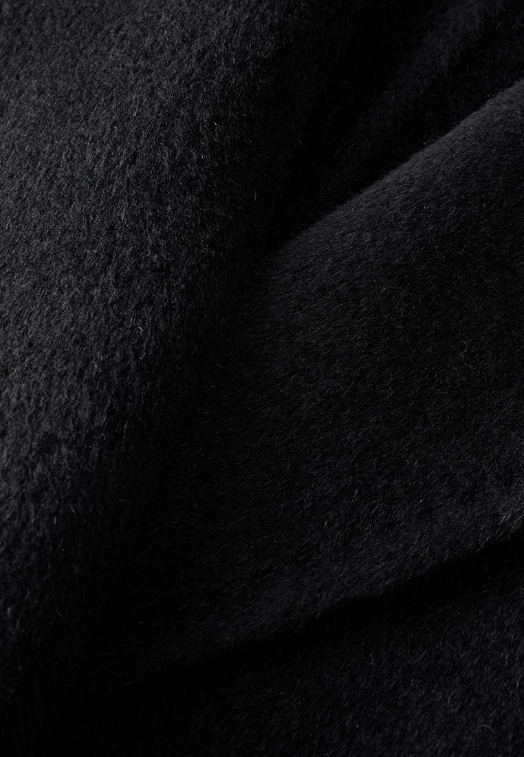 Exposed-seam Shawl-lapel Patch Pocket Cropped Coat