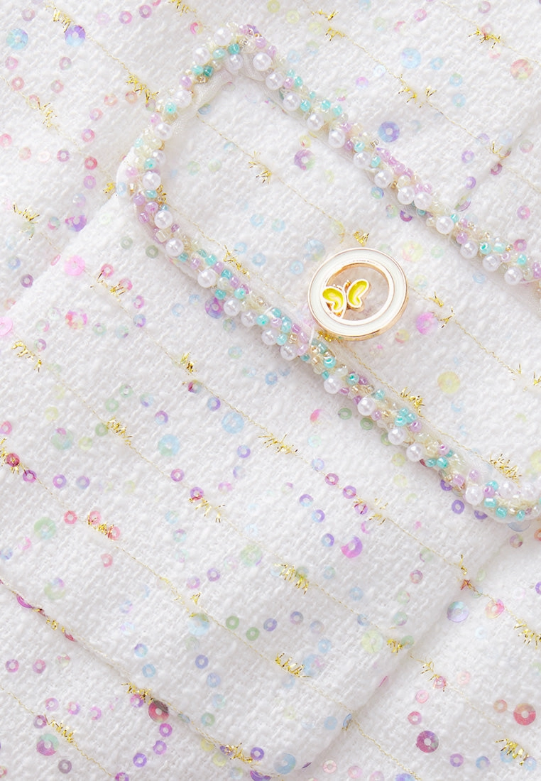 Fantasy Iridescent-detail Tweed Skirt