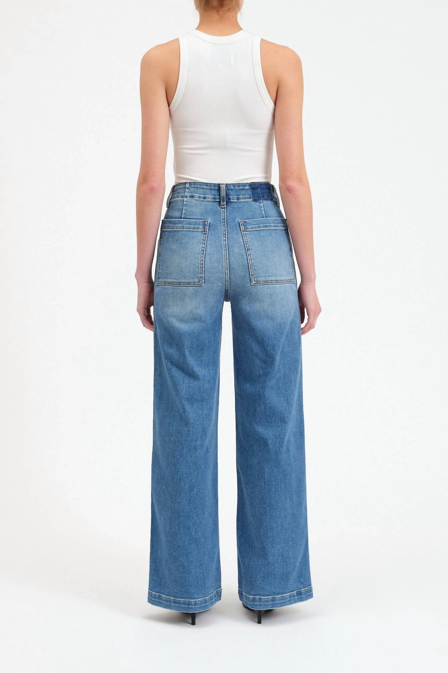 Far Out High Rise Wide Leg Jeans In Pure