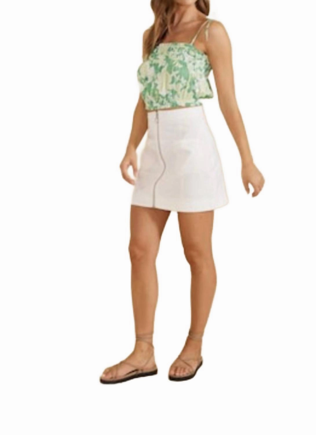 Farrah Mini Skirt In White