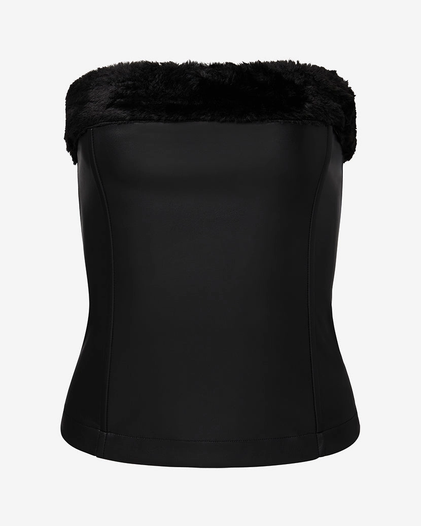 Faux Fur Corset Top