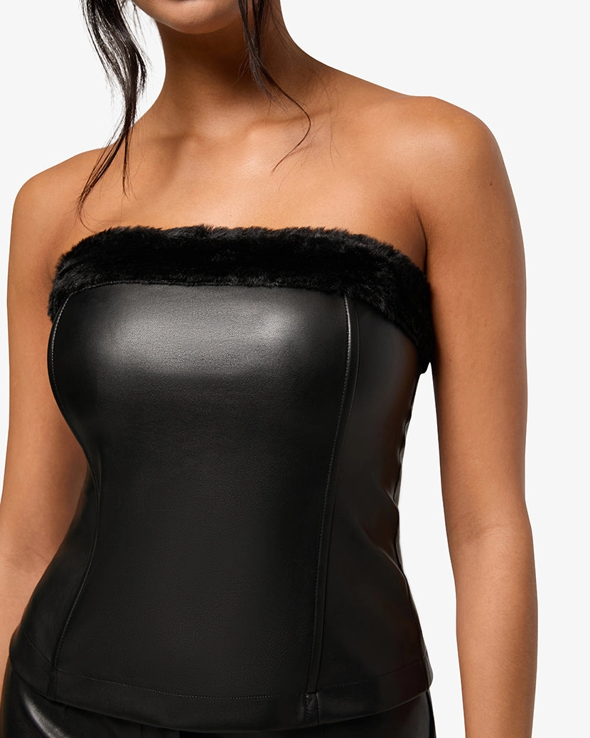 Faux Fur Corset Top