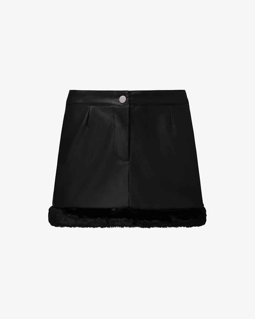 Faux Fur Mini Skirt