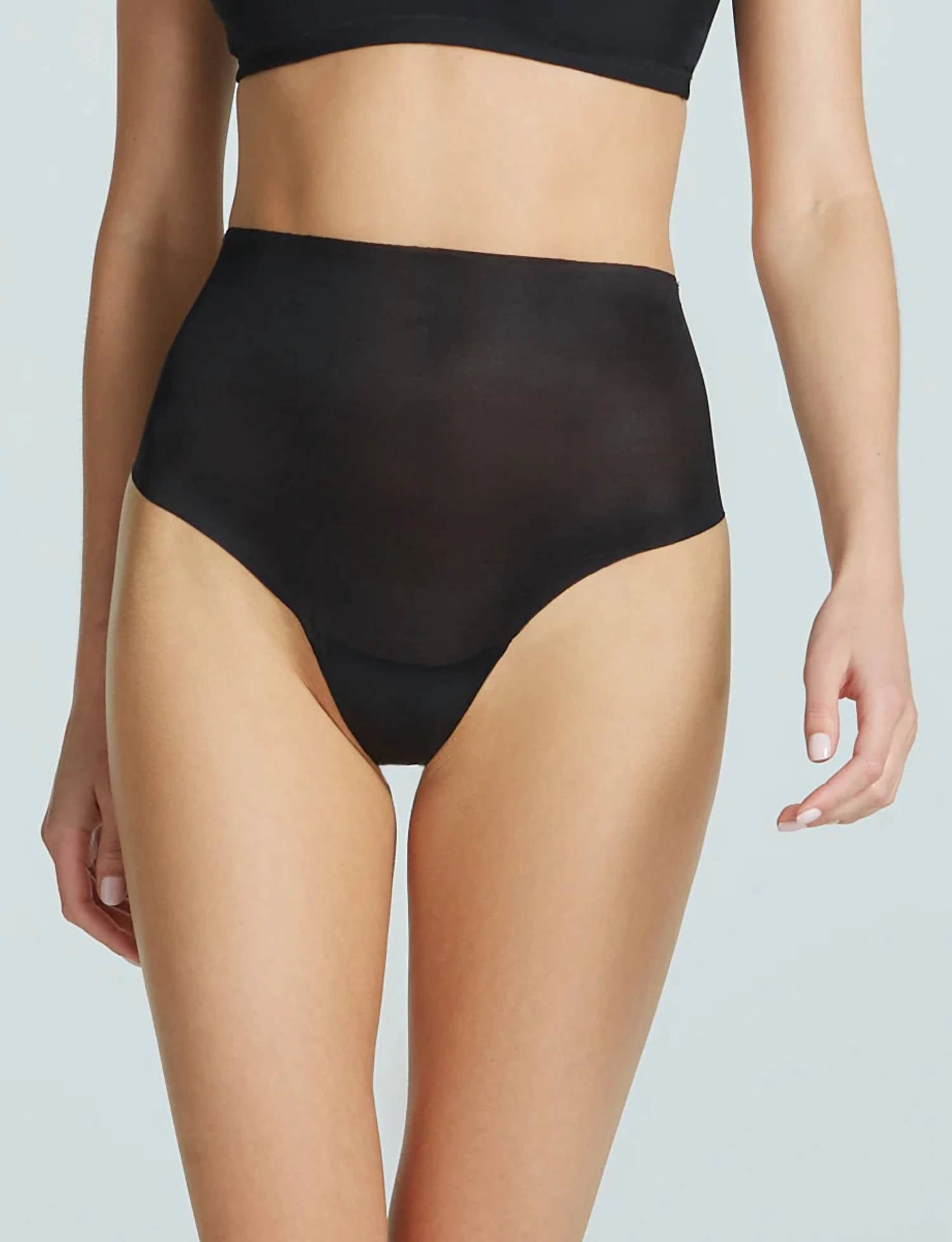 Featherlight Control Thong In Black