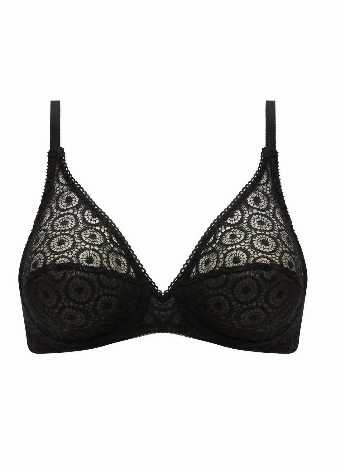 Fete Sheer Mesh Underwire Bra In Black