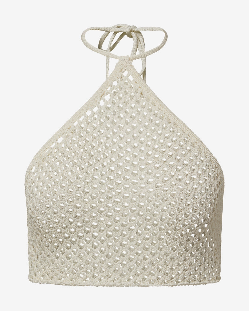 Fishnet Crochet Halter Top