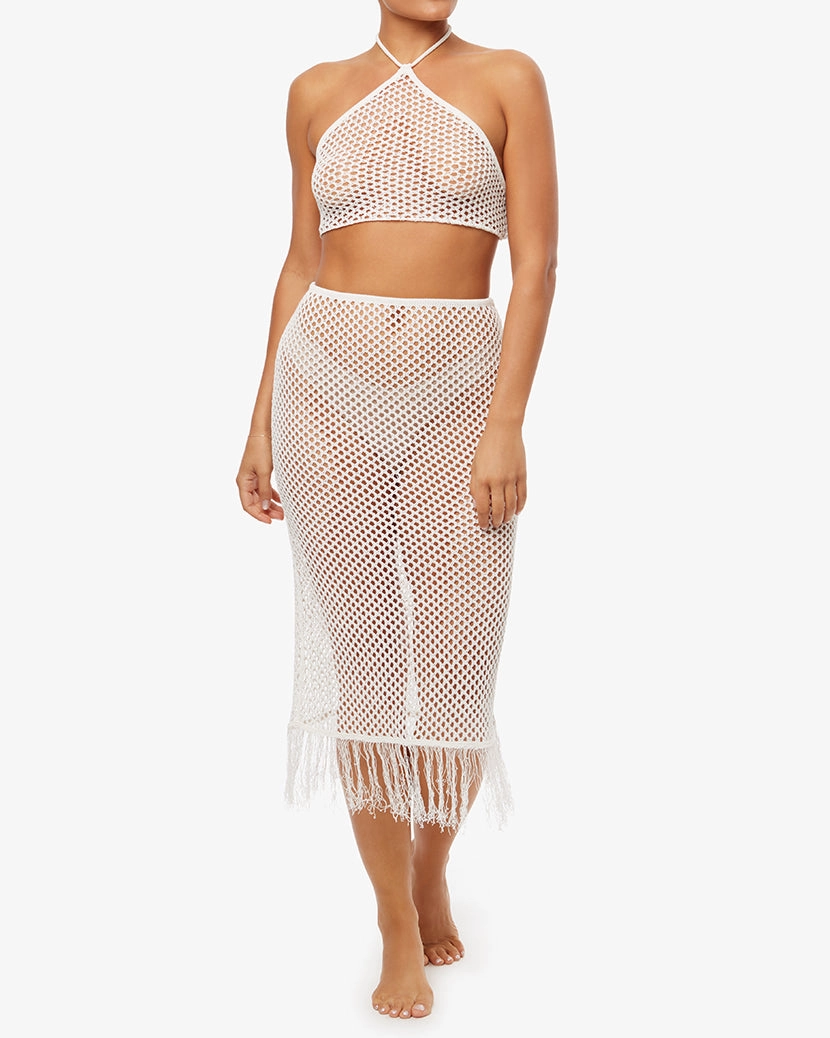 Fishnet Crochet Halter Top