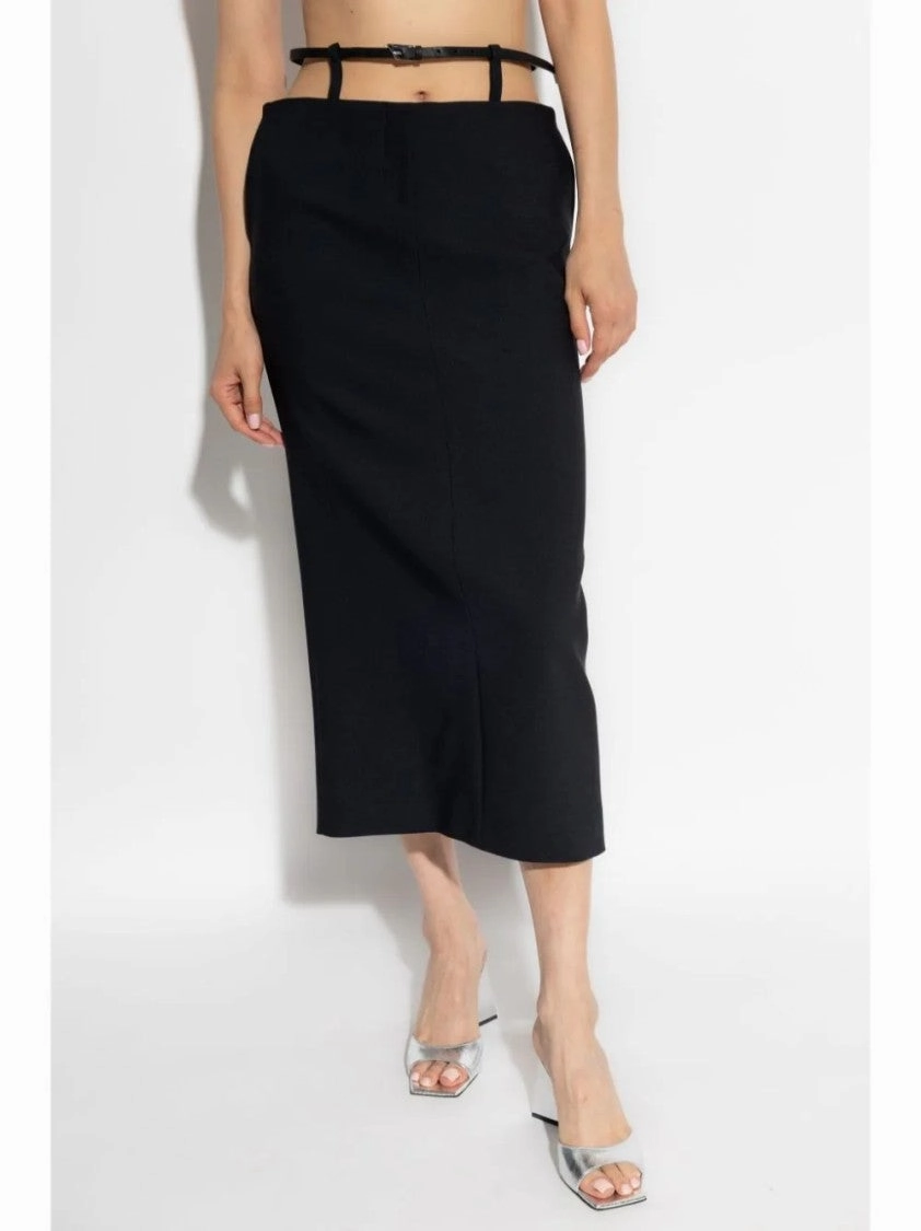 Fitted Black Midi Skirt
