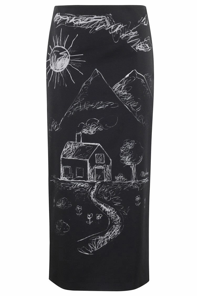 Fitted Pencil Black Skirt