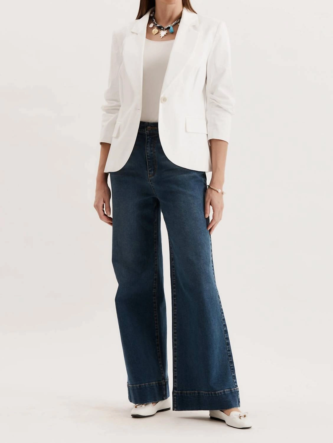 Flared High Rise Jean In Dark Denim