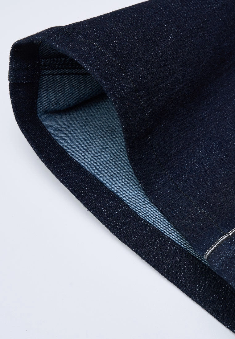 Floral-embroidery Exposed-seam Straight-leg Jeans
