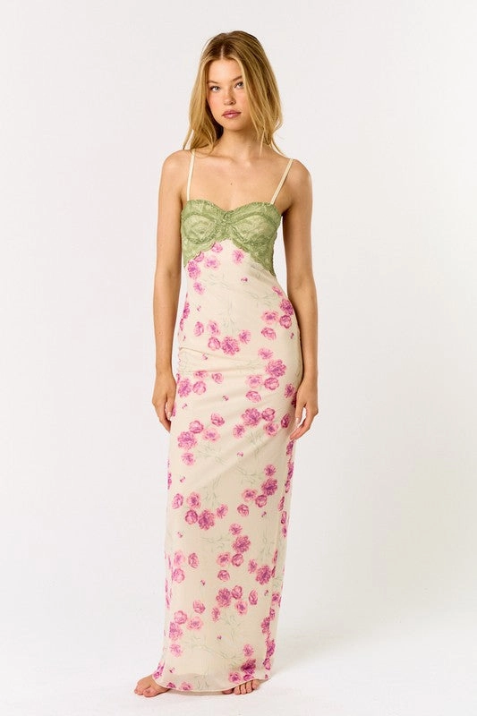 Floral Fantasy Lace Maxi Dress