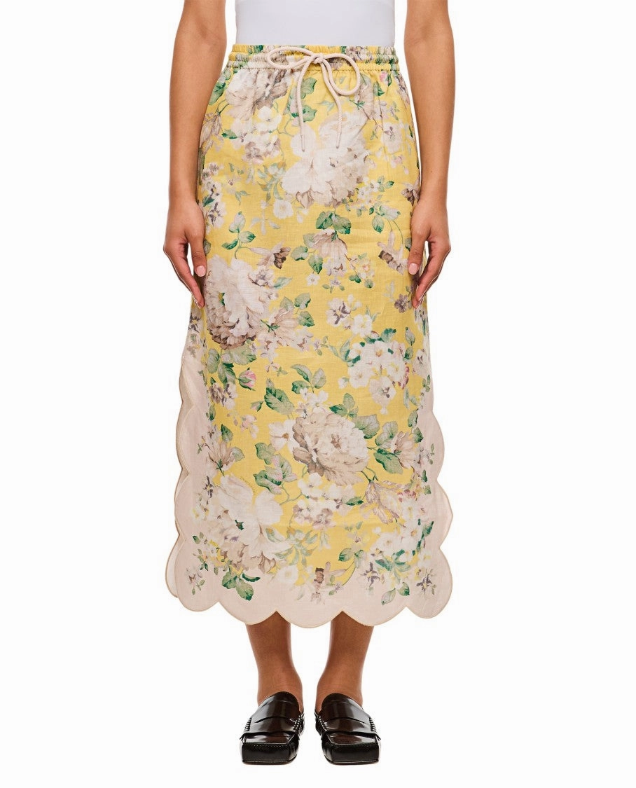 Floral Print Acacia Midi Skirt