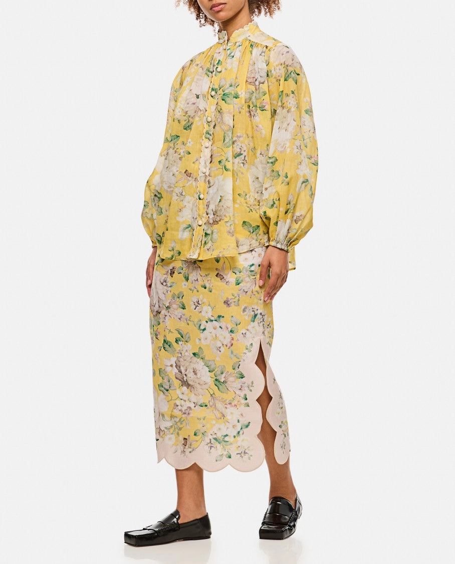 Floral Print Acacia Midi Skirt