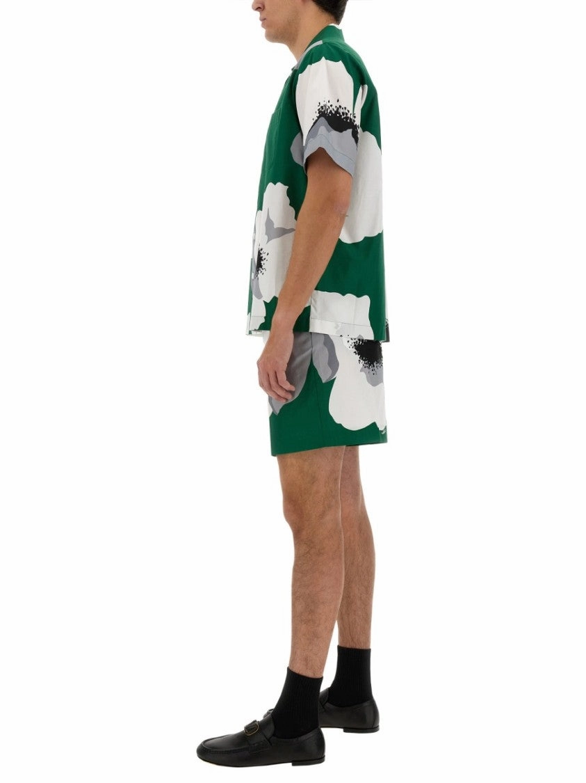 Flower Portrait Print Bermuda Shorts