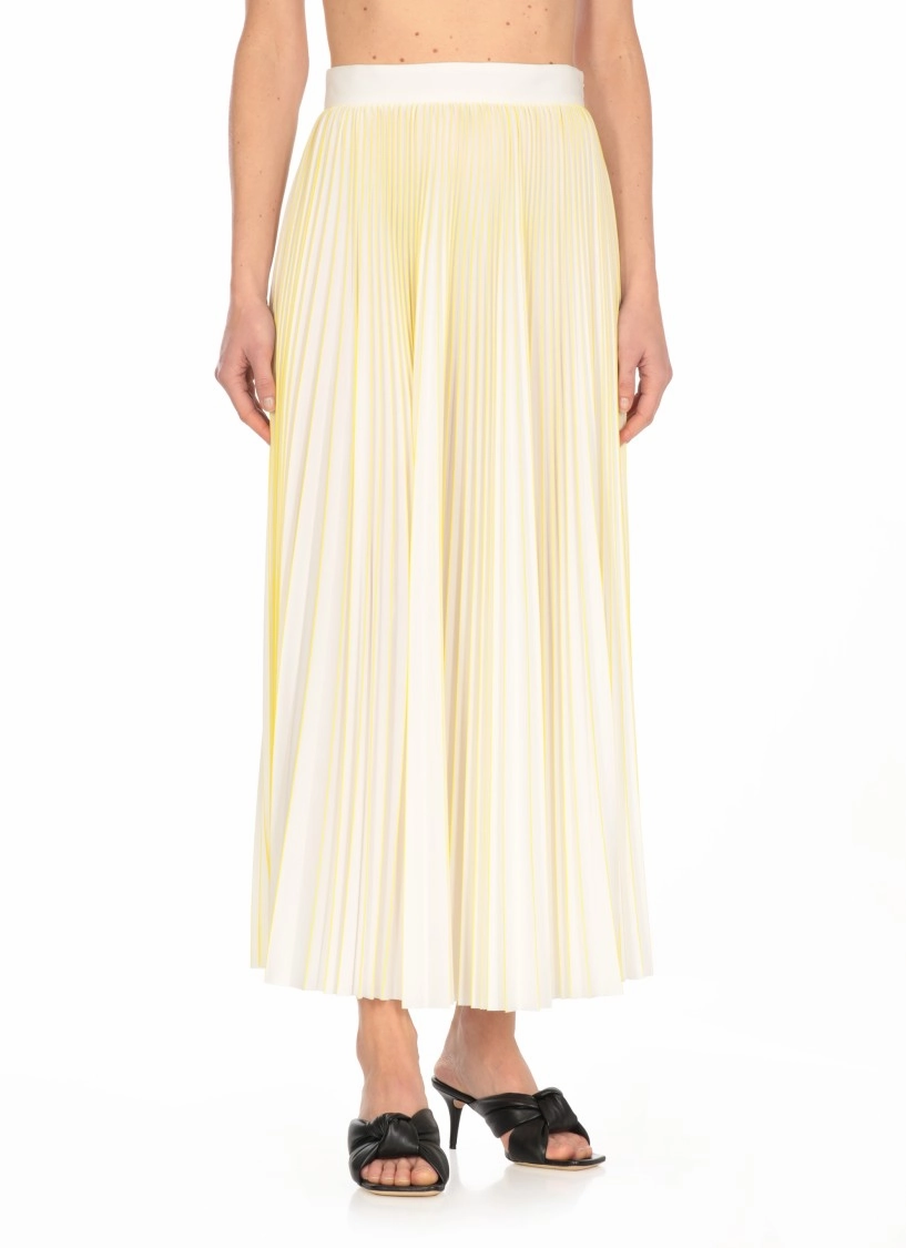 Flowing Pleated Skirt With Contrasting Color Details
