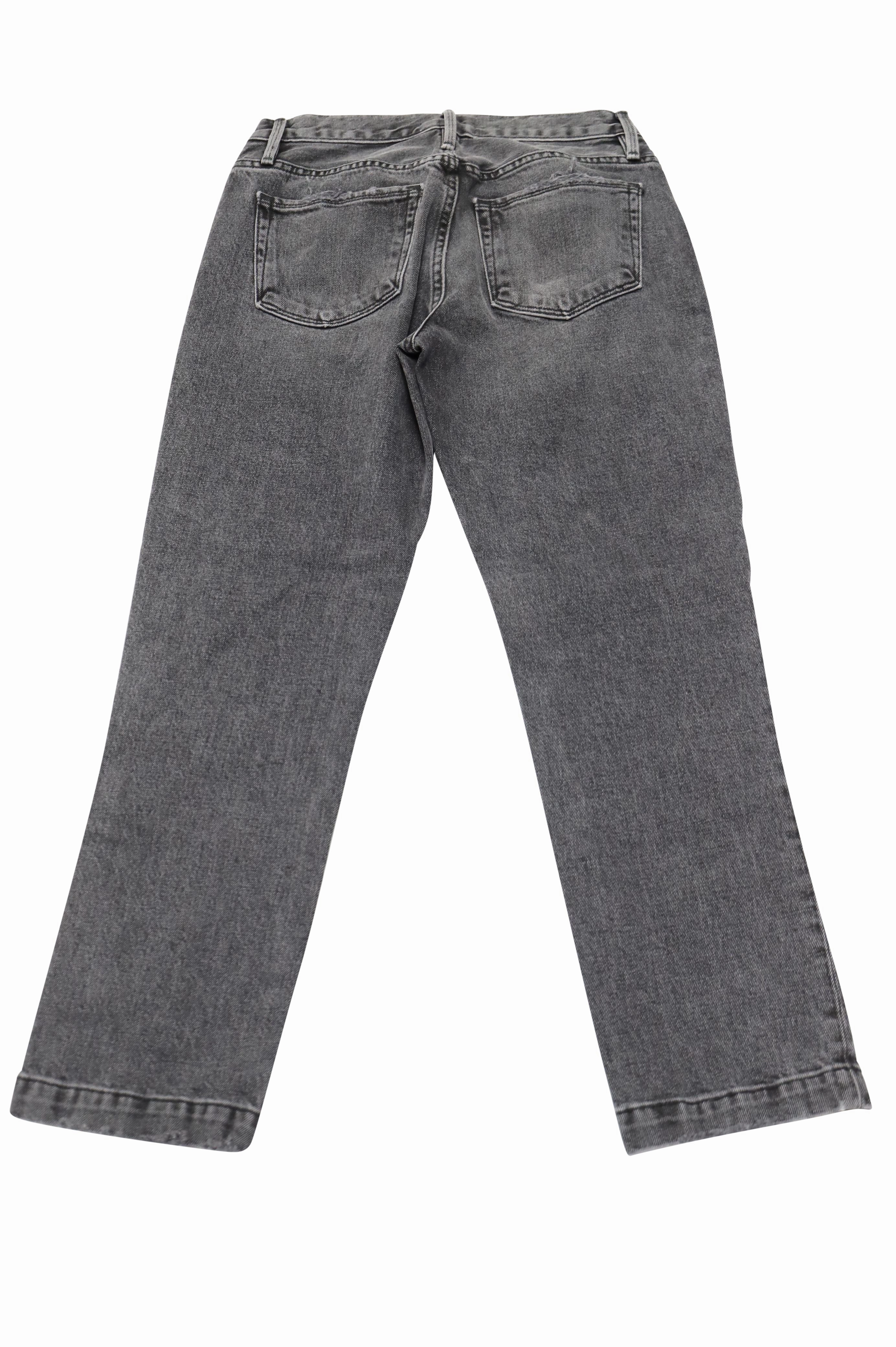 Frame Le Nouveau Straight Crop Jeans in Black Denim