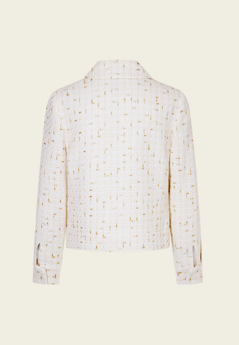 Frayed Slender Tweed Jacket