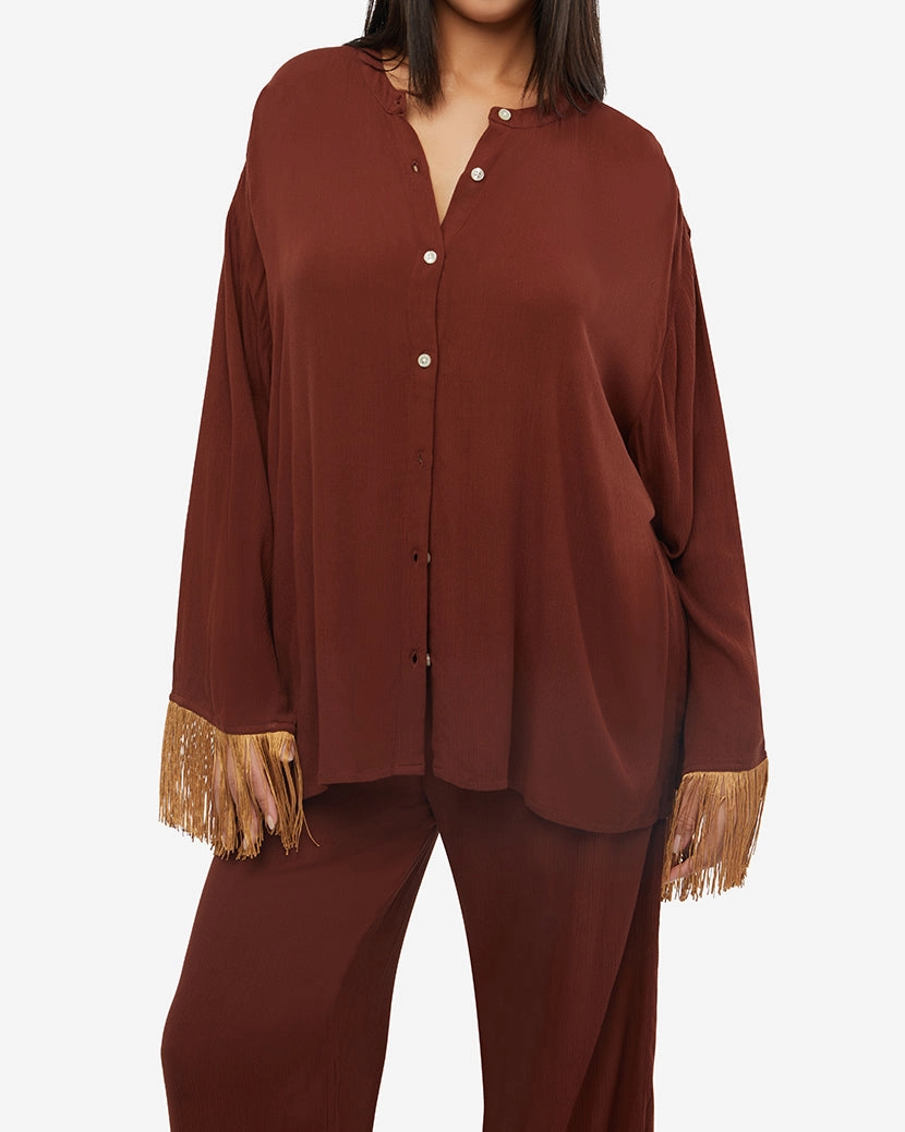 Fringe Button Up